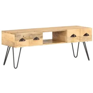 vidaXL Meuble TV 120x35x45 cm Bois solide de manguier pas cher