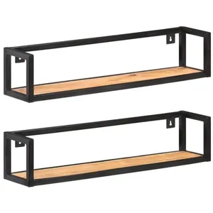 vidaXL Étagères murales 2 pcs 80 cm Bois d'acacia massif pas cher