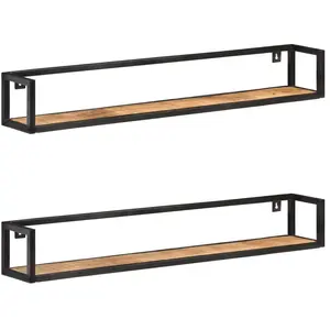 Comparateur de prix : vidaXL Étagères murales 2 pcs 120 cm Bois de manguier brut