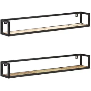 vidaXL Étagères murales 2 pcs 120 cm Bois de récupération massif pas cher