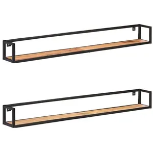 Comparateur de prix : vidaXL Étagères murales 2 pcs 160 cm Bois d'acacia massif