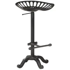 vidaXL Tabouret de bar Noir Fonte pas cher
