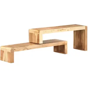 vidaXL Meubles TV 2 pcs Bois d'acacia massif pas cher