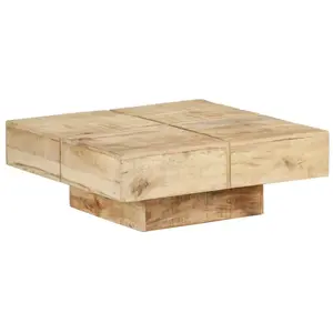 vidaXL Table basse 80x80x28 cm Bois de manguier massif pas cher