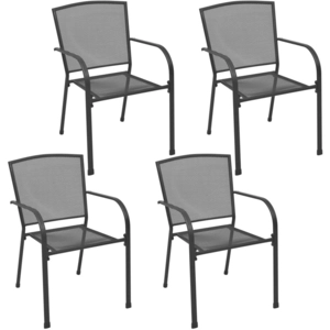 vidaXL Chaises d'extérieur 4 pcs Design maillé Anthracite Acier pas cher