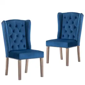 Comparateur de prix : vidaXL Chaises à manger lot de 2 Bleu Velours