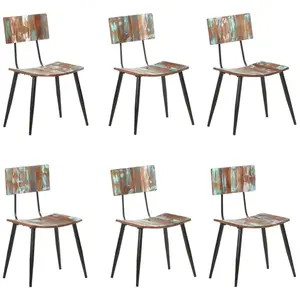 Comparateur de prix : vidaXL Chaises à manger lot de 6 bois de récupération solide