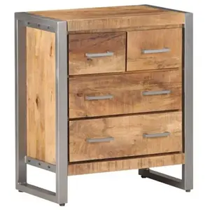 vidaXL Buffet 60x35x70 cm Bois de manguier brut pas cher