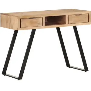 vidaXL Bureau 107x45x79 cm Bois d'acacia solide avec bord naturel pas cher