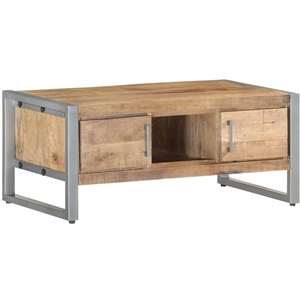 vidaXL Table basse 95x50x40 cm Bois de manguier brut pas cher