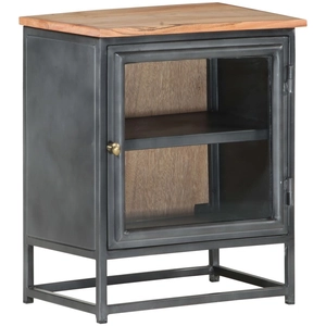 vidaXL Table de chevet Gris 40x30x50 cm Bois d'acacia massif pas cher