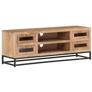 vidaXL Meuble TV 110x30x40 cm Bois d'acacia massif pas cher