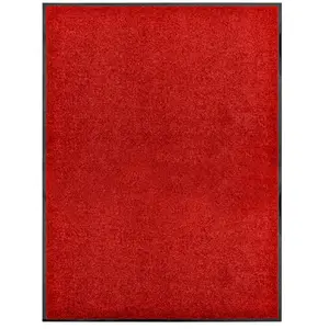 vidaXL Paillasson lavable Rouge 90x120 cm pas cher