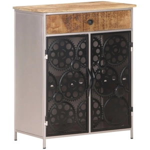 vidaXL Buffet 60x35x75 cm Bois de manguier brut et fer pas cher