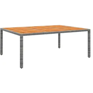 Comparateur de prix : vidaXL Table de jardin 200x150x75 cm Acacia et résine tressée Gris