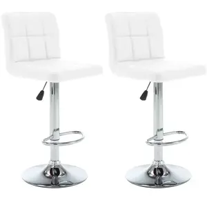 vidaXL Tabourets de bar lot de 2 blanc similicuir pas cher