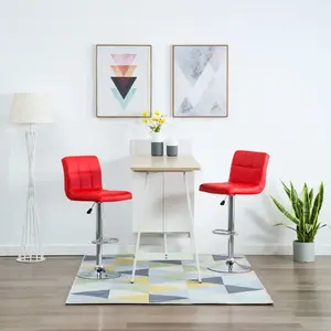 vidaXL Tabourets de bar lot de 2 rouge similicuir pas cher