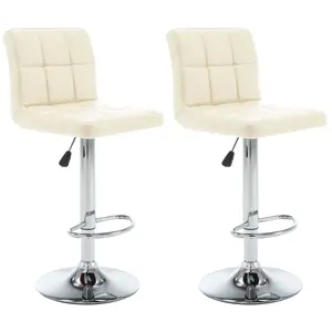 vidaXL Tabourets de bar lot de 2 crème similicuir pas cher