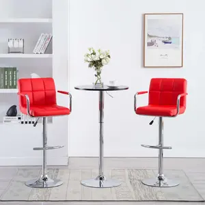 vidaXL Tabourets de bar lot de 2 rouge similicuir pas cher