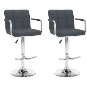 vidaXL Tabourets de bar lot de 2 gris similicuir pas cher