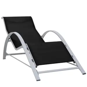 vidaXL Chaise longue textilène et aluminium noir pas cher