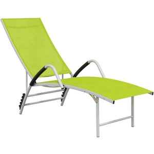 vidaXL Chaise longue Textilène et aluminium Vert pas cher