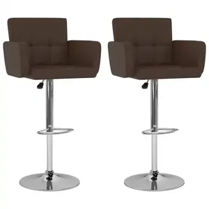vidaXL Tabourets de bar lot de 2 marron similicuir pas cher