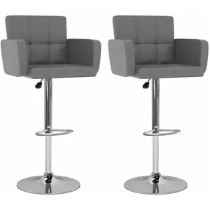 vidaXL Tabourets de bar lot de 2 gris similicuir pas cher