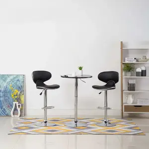 vidaXL Tabourets de bar 2 pcs noir similicuir pas cher