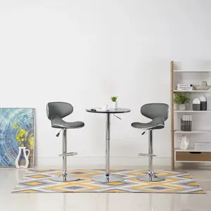 vidaXL Tabourets de bar lot de 2 gris similicuir pas cher