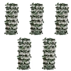 vidaXL Clôtures à treillis de saule 5pcs feuille artificielle 180x30cm pas cher