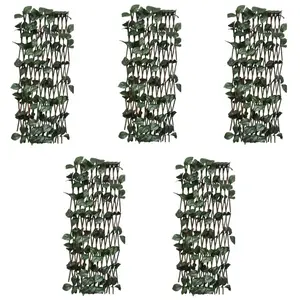 vidaXL Clôtures à treillis de saule 5pcs feuille artificielle 180x60cm pas cher