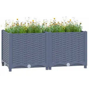 vidaXL Lit surélevé 80x40x38 cm Polypropylène pas cher