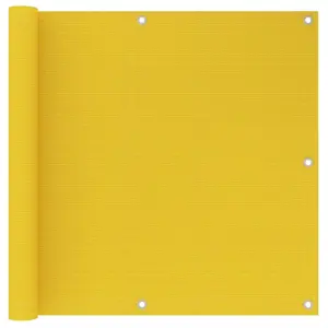 vidaXL Écran de balcon Jaune 90x500 cm PEHD pas cher