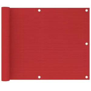 vidaXL Écran de balcon Rouge 75x500 cm PEHD