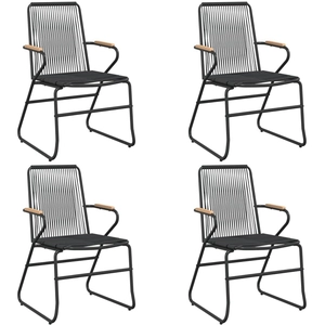 vidaXL Chaises de jardin lot de 4 noir 58x59x85,5 cm rotin PVC pas cher