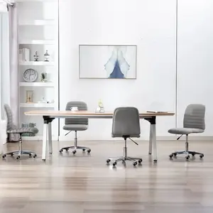 vidaXL Chaises à manger lot de 4 gris clair tissu pas cher