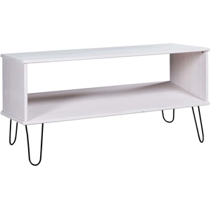 vidaXL Table basse New York Blanc Bois de pin massif pas cher