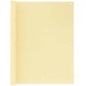 vidaXL Écran de balcon Beige 120x500 cm PEHD pas cher