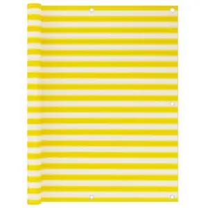 vidaXL Écran de balcon Jaune et blanc 120x500 cm PEHD