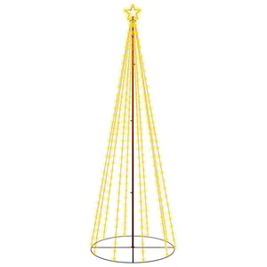 vidaXL Kegelkerstboom met 310 LED's   300 cm   Warmwit   Buiten Kerstverlichting   IP44   Inclusief Ster pas cher