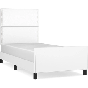 vidaXL Cadre de lit avec tête de lit Blanc 120x200 cm Similicuir pas cher