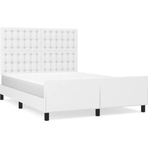 vidaXL Cadre de lit avec tête de lit Blanc 200x200 cm Similicuir pas cher