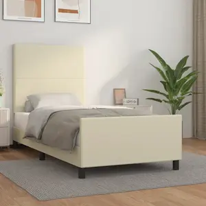 vidaXL Cadre de lit sans matelas crème 100x200 cm similicuir pas cher
