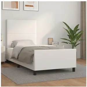 vidaXL Cadre de lit avec tête de lit Blanc 90x190 cm Similicuir