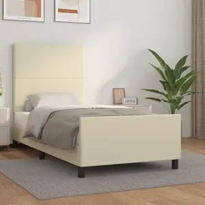 vidaXL Cadre de lit sans matelas crème 80x200 cm similicuir pas cher