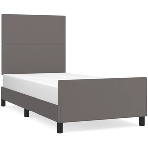 vidaXL Cadre de lit avec tête de lit Gris 140x200 cm Similicuir pas cher