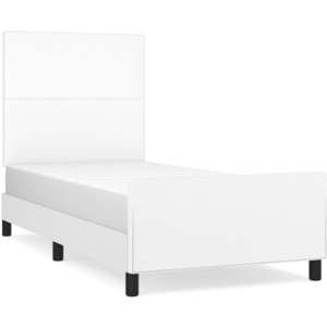vidaXL Cadre de lit avec tête de lit Blanc 140x200 cm Similicuir pas cher