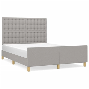 vidaXL Cadre de lit avec tête de lit Gris clair 140x200 cm pas cher