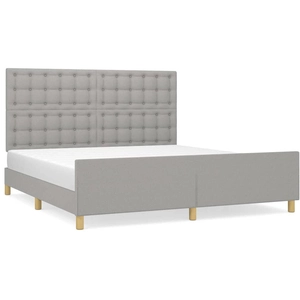 vidaXL Cadre de lit avec tête de lit Gris clair 160x200 cm Tissu pas cher